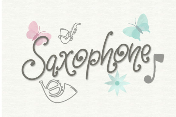 Saxophone Music: The Handwritten Font with a Bouncy, Quirky Style